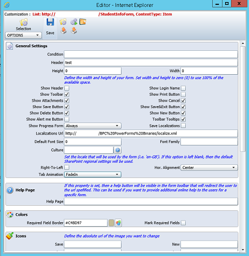 تنظیمات فرم در BPC